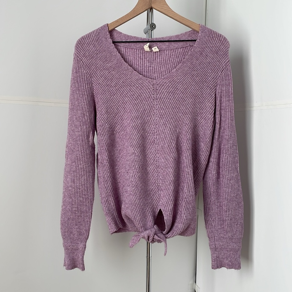 MOTH by Anthropology front tie sweater